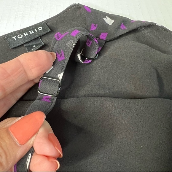TORRID Sophie Chiffon Double Layer Swing Cami Black Purple Women's Plus Size 1 - Picture 8 of 16
